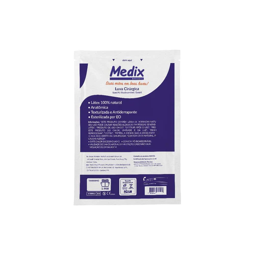 LUVA CIR LATEX C/PO MEDIX TAM 8.0 PAR - MEDIX