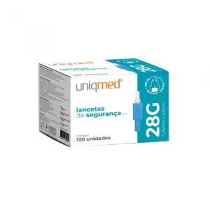 LANCETA DE SEGURANA A AUTOMATICA 28G C/100 - UNIQMED