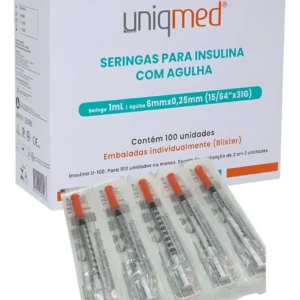 SERINGA 1ML - 6MM X 0,25MM 31G PB P/INS UND - UNIQMED