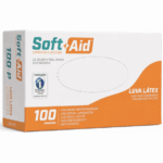 LUVA LATEX PROC TAMANHO G C/100UND - SOFT AID