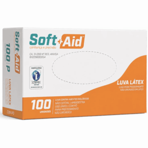 LUVA LATEX PROC TAMANHO G C/100UND - SOFT AID